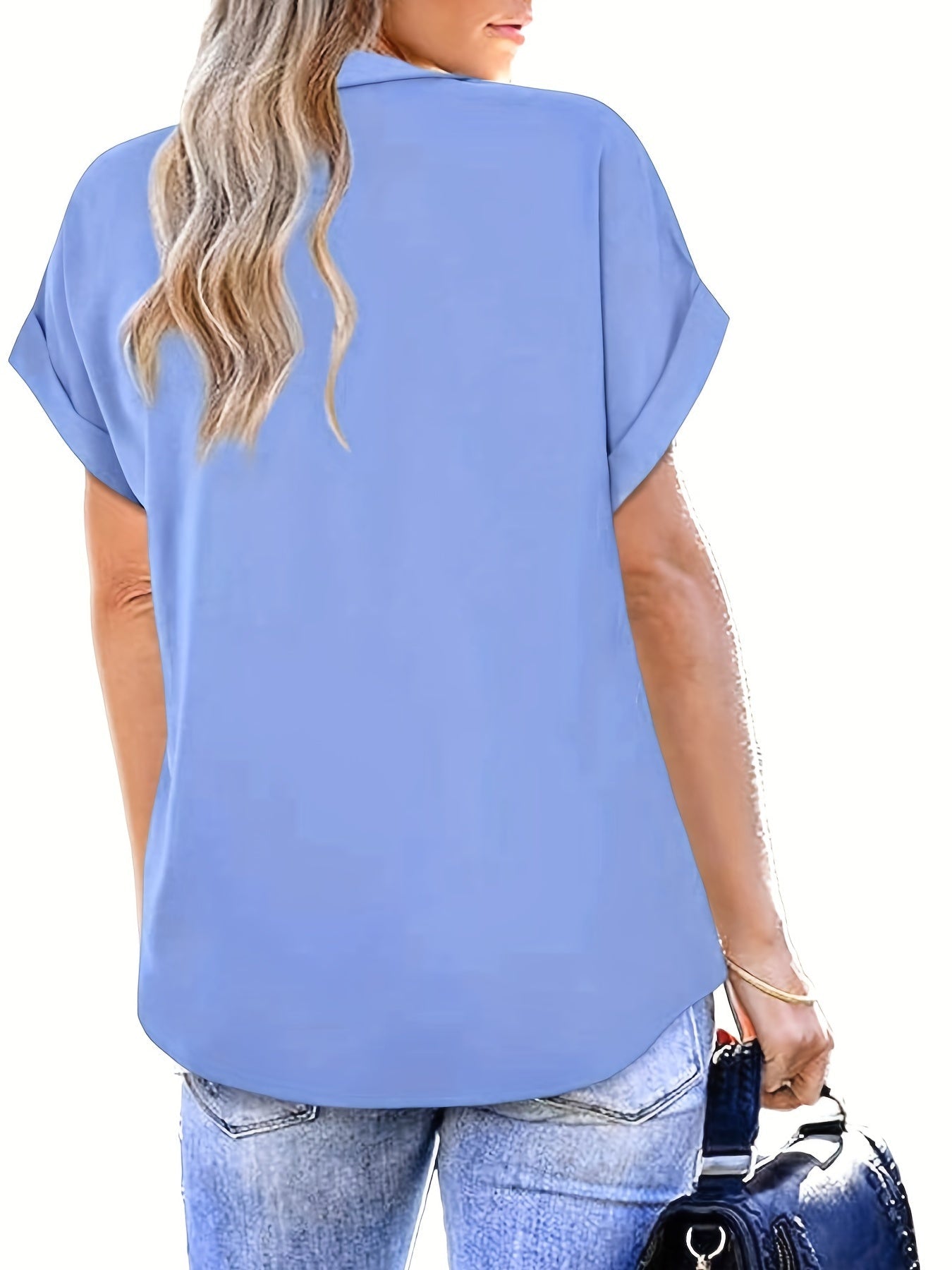Elegante damesblouse met vleermuismouwen, casual stijl, zomer