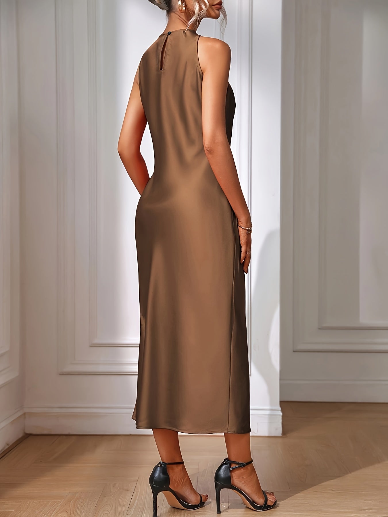 Robe Élégante Femme Coupe Droite Style Décontracté pour Soirée ou Quotidien