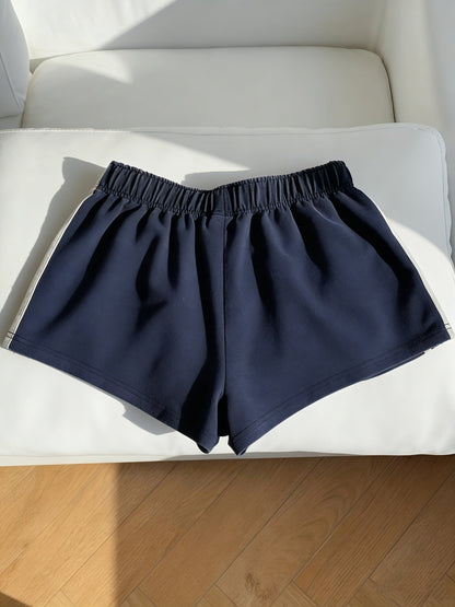 Shorts de sport femme à bandes latérales style décontracté pour running et loisirs