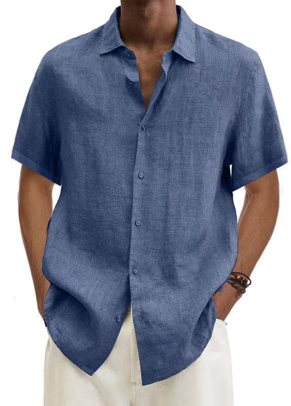 Casual overhemd voor heren Japanse stijl korte mouwen zomer