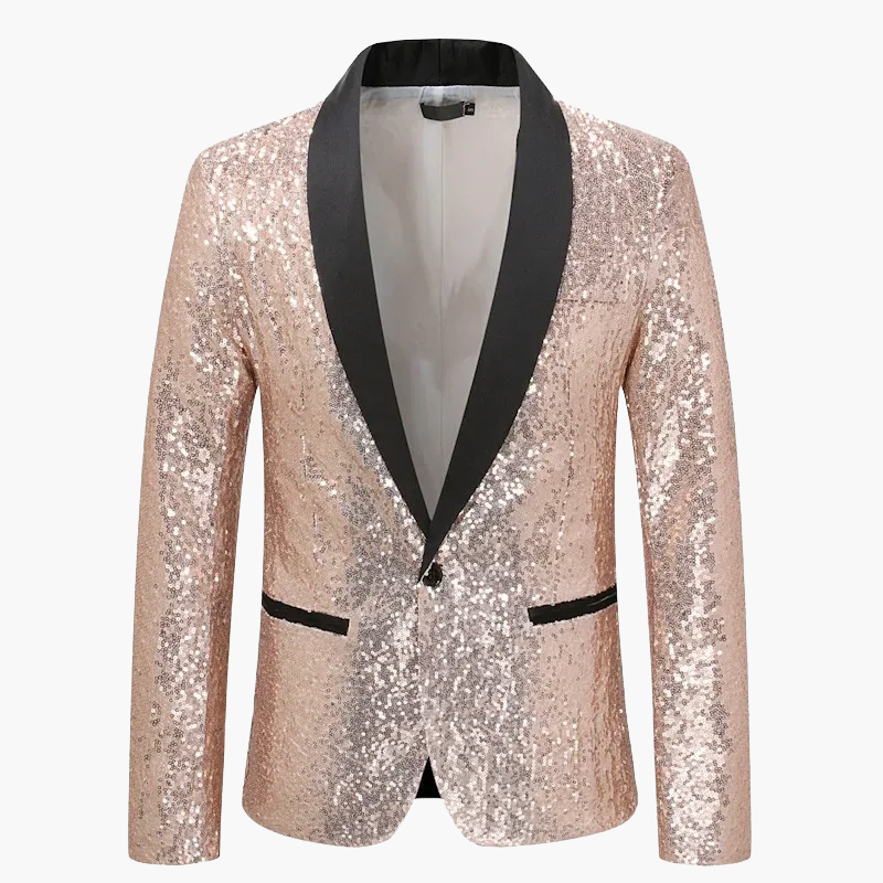 Chaqueta de noche elegante para hombre con lentejuelas para eventos y fiestas