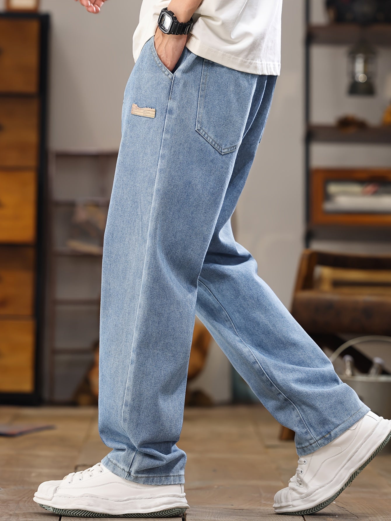 Lässige Herren-Jogger-Jeans mit geradem Schnitt, ideal für den Alltag  