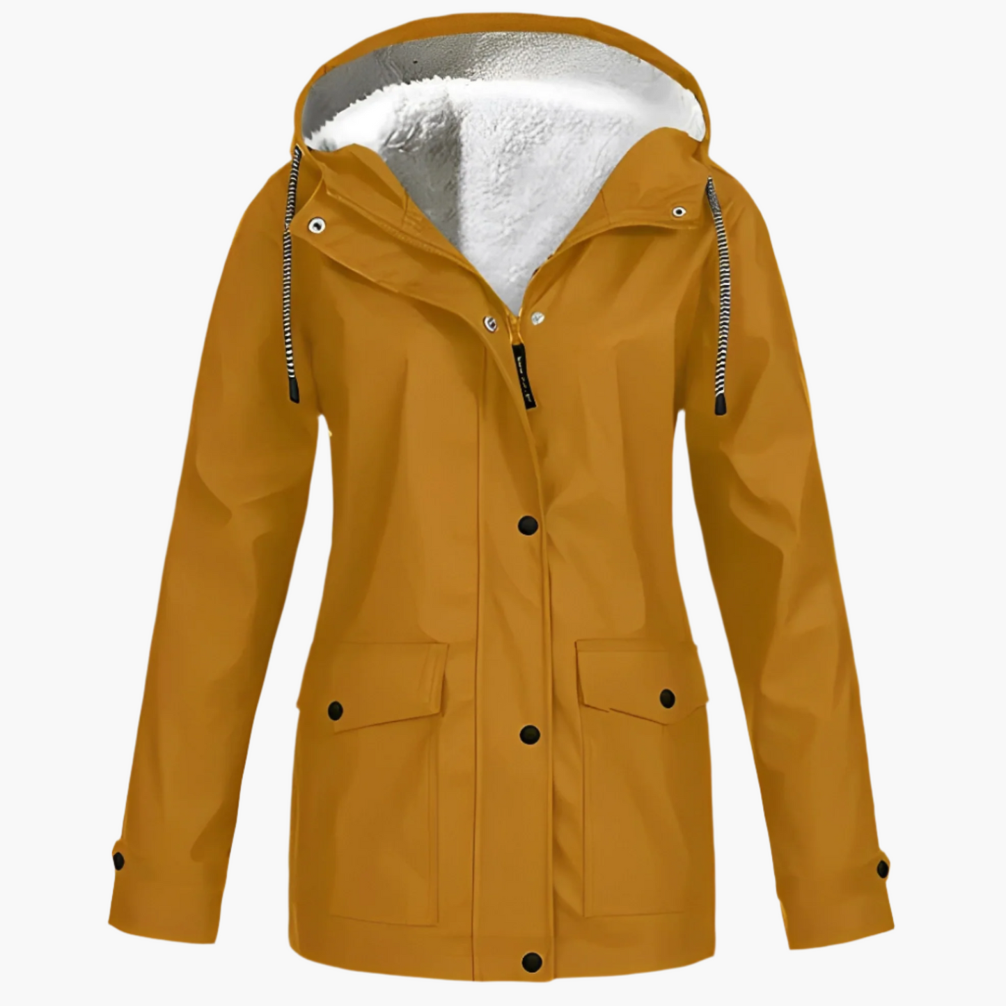 Chaqueta impermeable para mujer estilo urbano forrada con polar para invierno y lluvia