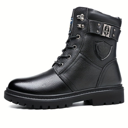 Bottes montantes homme noires à lacets semelle crantée