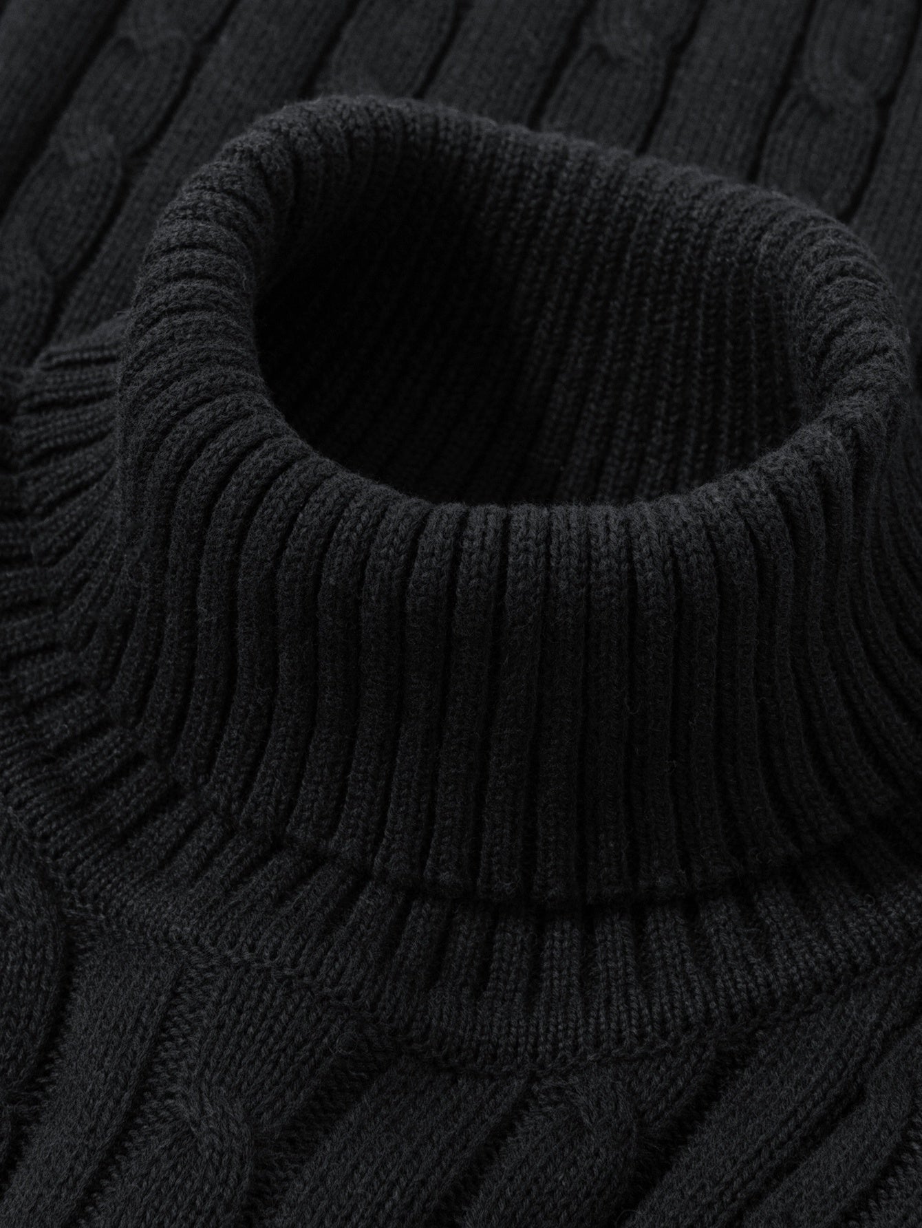 Pull à col roulé torsadé style décontracté pour homme - Manches longues, usage quotidien