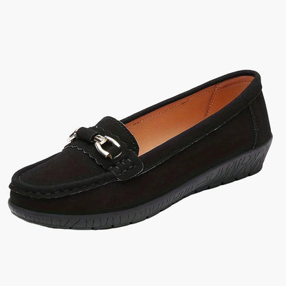 Casualowe mokasyny damskie w stylu slip-on z elegancką klamrą