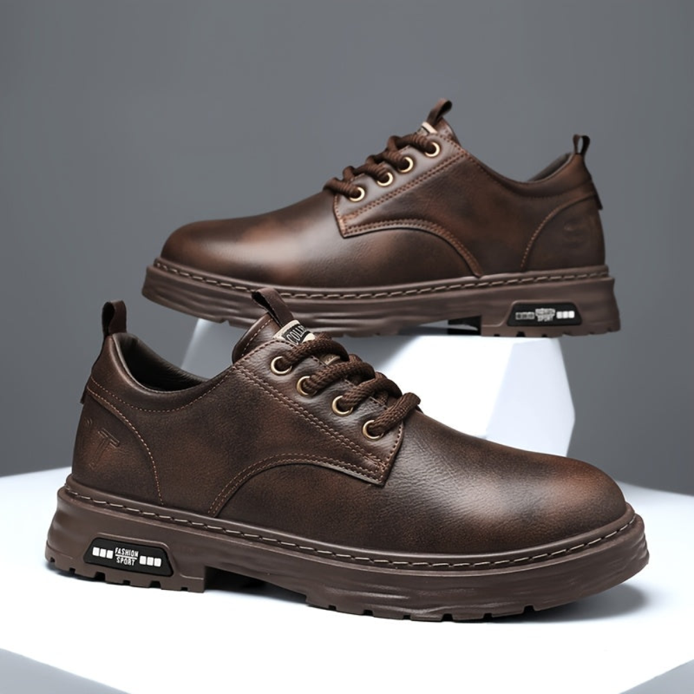 Chaussures basses homme à lacets noires semelle épaisse