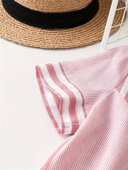 Elegant randig blus för kvinnor i avslappnad sommarstil