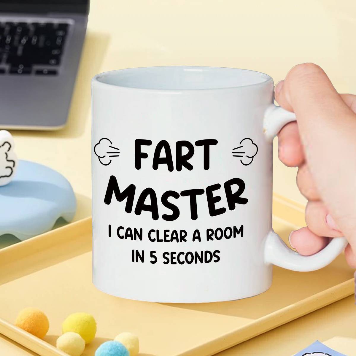 Taza humorística para hombre – Maestro de los pedos, taza de café divertida, regalo original para amante de las bromas