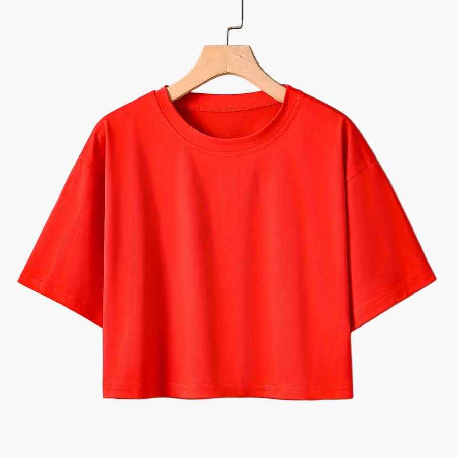 Avslappnad kortärmad t-shirt för kvinnor i urban stil