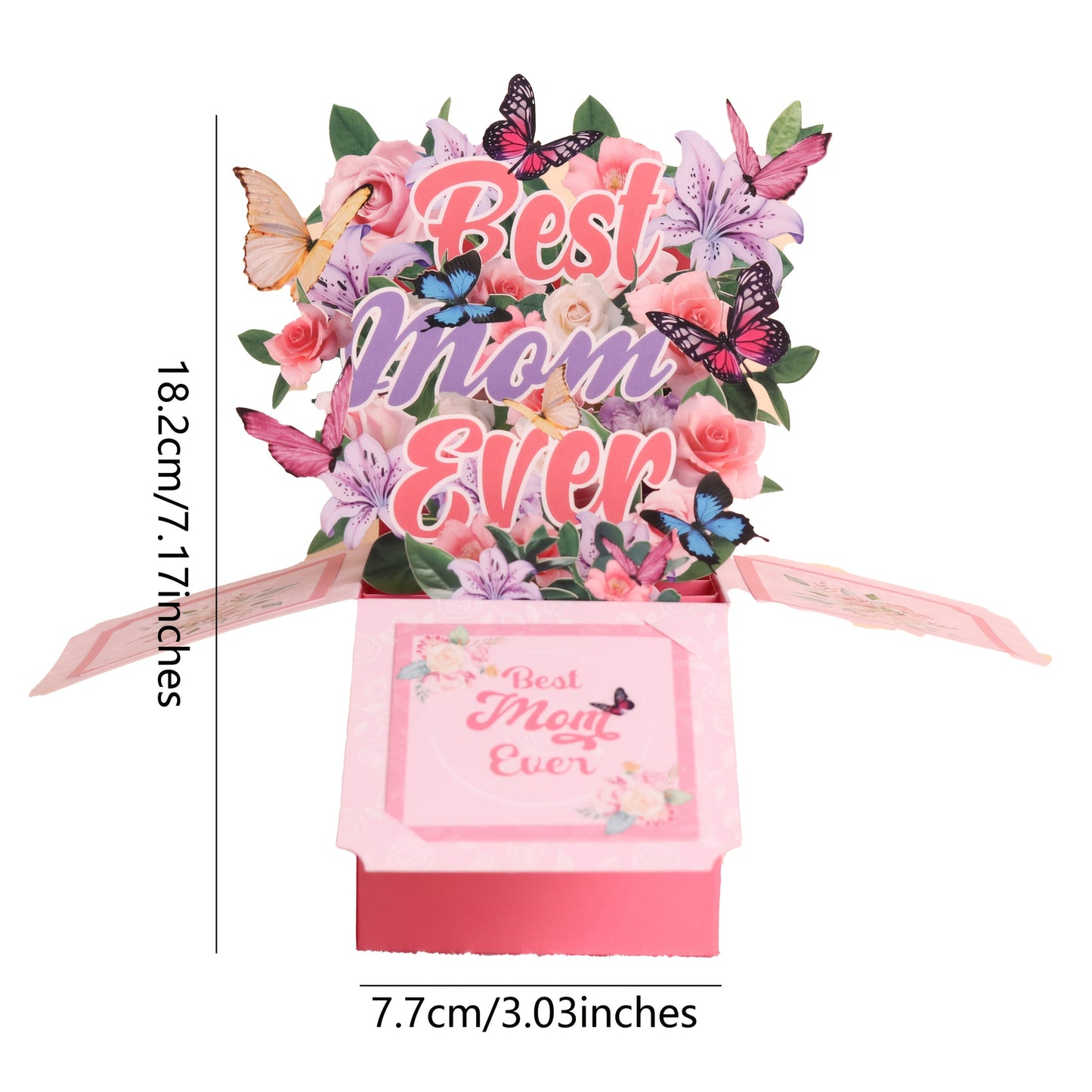 Carte Pop-Up Regalo Festa della Mamma Stile Bouquet 3D per Donna - Decorazione e Messaggio Migliore Mamma