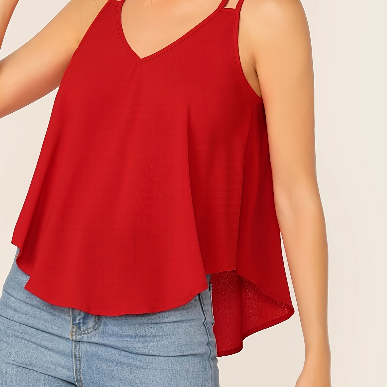 Fließendes Damen-Top mit doppelten Trägern, casual-chic Stil