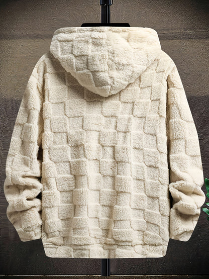 Sweat à capuche doux texturé en peluche pour homme avec motif « California Keynote »