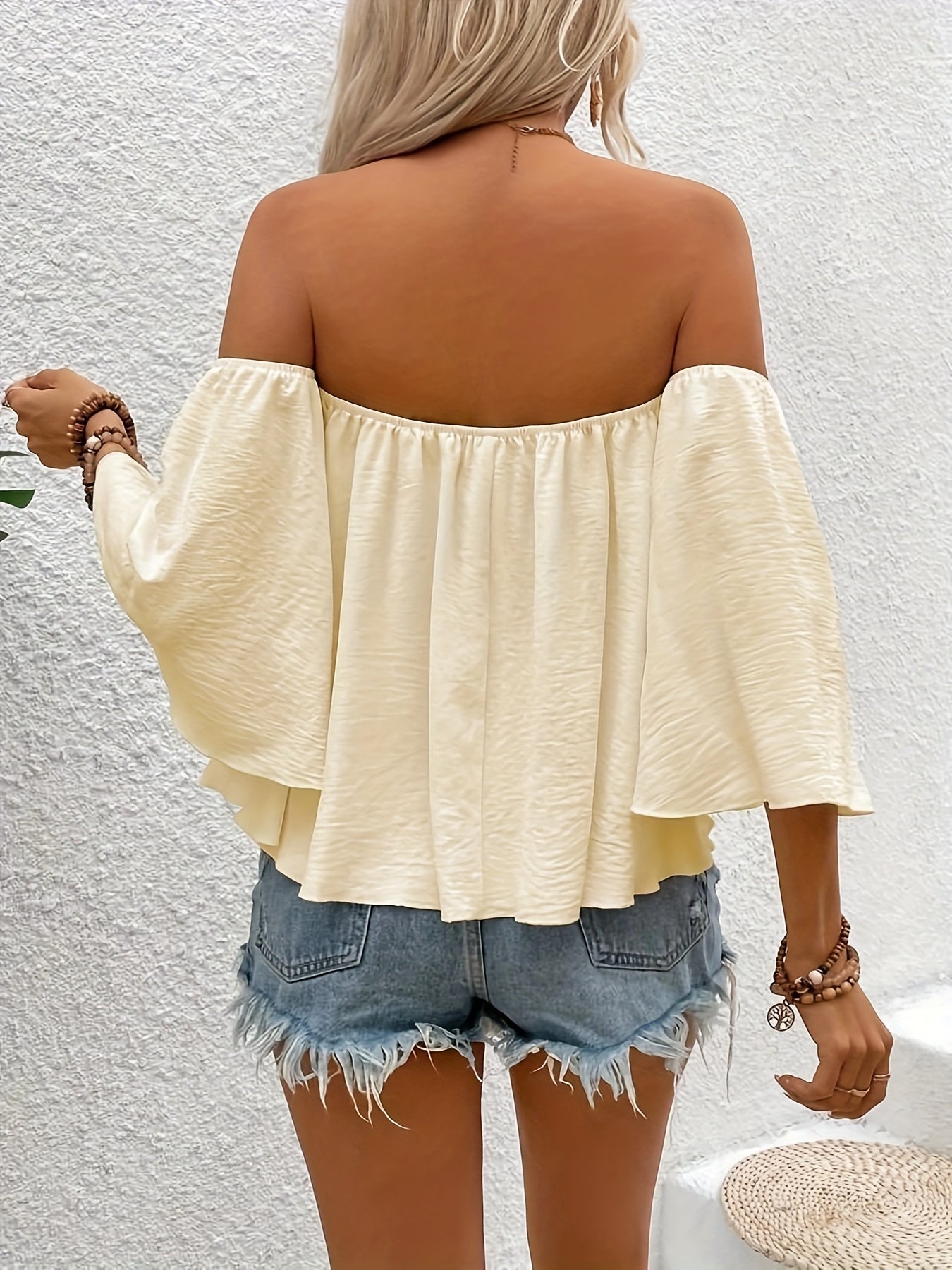 Women's Bohemian Style Blouse Off-Shoulder Loose Sleeves Summer