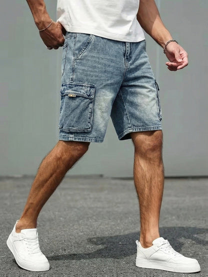 Lässige Cargo-Shorts für Herren im Basic-Stil mit Seitentaschen