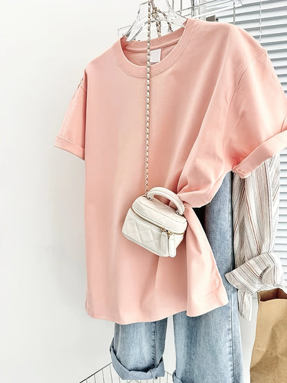T-shirt basique à manches courtes style décontracté pour femme