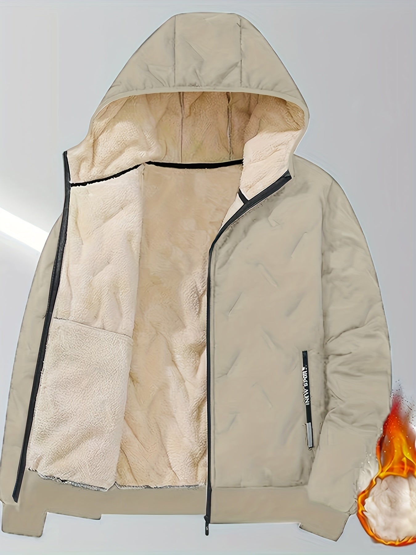 Ensemble Homme Hiver Matelassé Doublure Douce à Capuche - Veste Zippée et Pantalon Jogging
