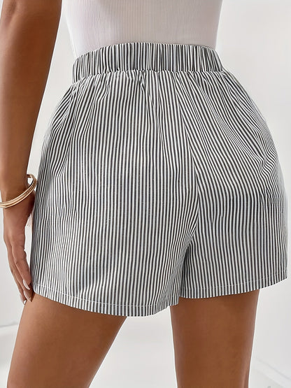 Short élégant à rayures pour femme, style décontracté idéal pour l'été