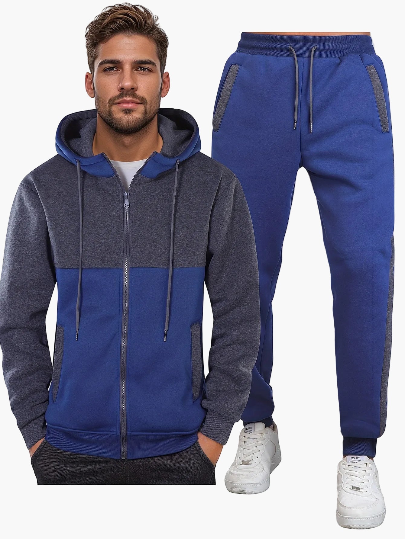 Ensemble Survêtement Homme Décontracté à Capuche pour Loisirs et Sport