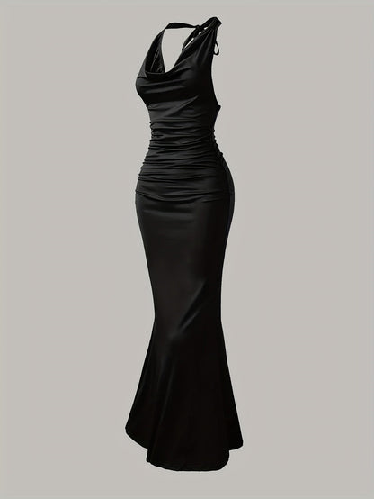 Robe de soirée sirène dos nu femme élégante style bal