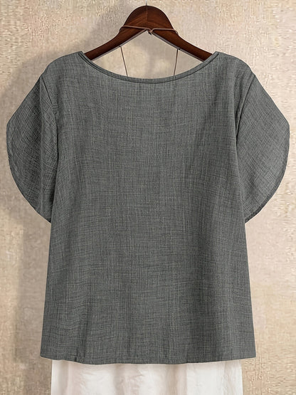 Blouse Tunique Femme Style Asymétrique Décontracté Élégant