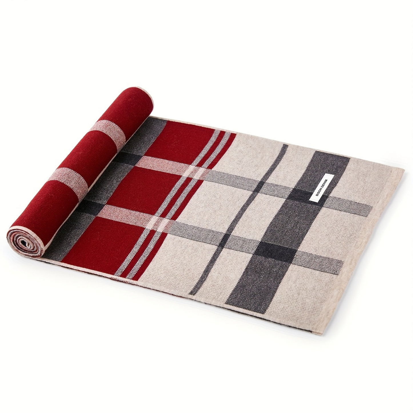 Écharpe à carreaux et motifs géométriques, style écossais, couleurs variées