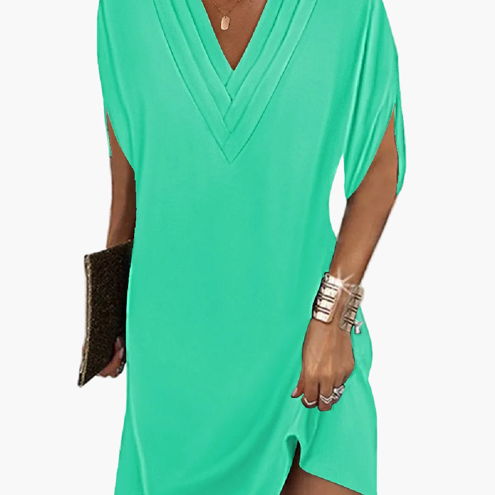 Robe élégante décontractée pour femme à manches fendues – Style chic polyvalent