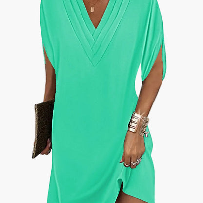 Robe élégante décontractée pour femme à manches fendues – Style chic polyvalent