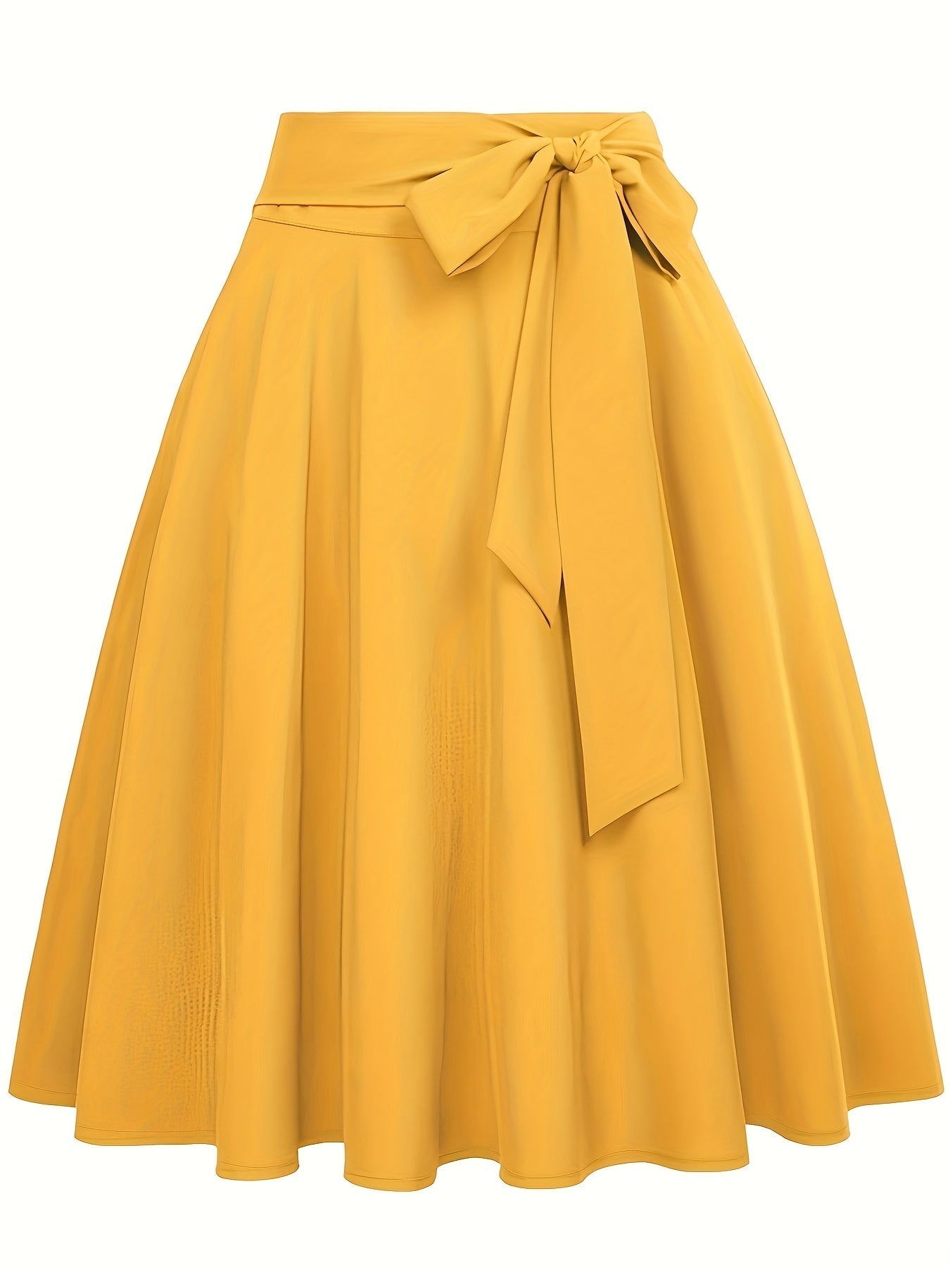 Falda skater para mujer elegante de talle alto con cinturón anudado – Estilo sofisticado para todas las ocasiones