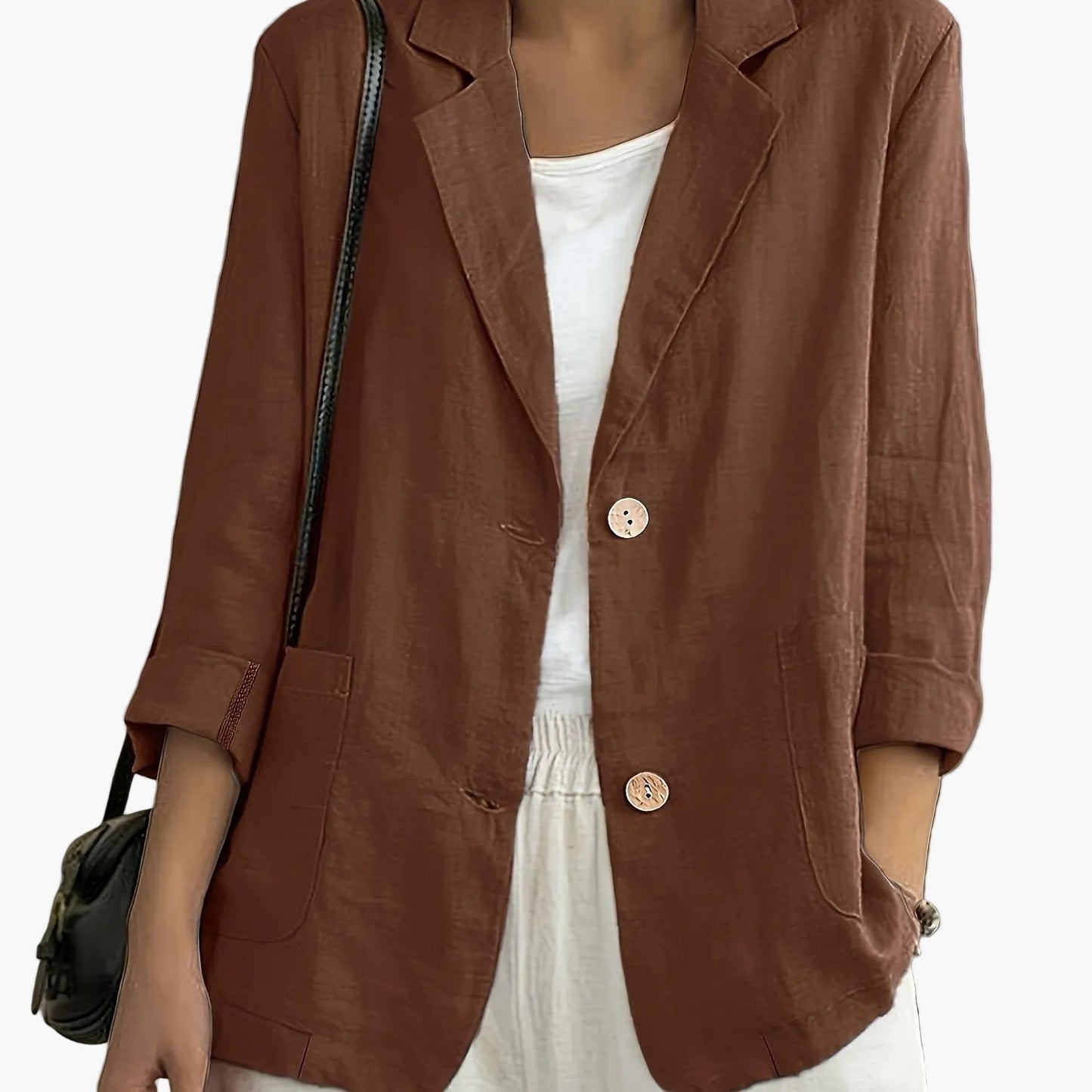 Veste blazer décontractée élégante pour femme à manches longues style urbain