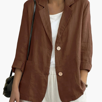 Veste blazer décontractée élégante pour femme à manches longues style urbain