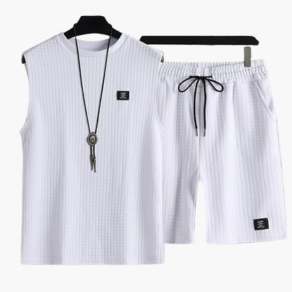 Ensemble Débardeur et Short Homme Style Décontracté Estival Motif Carreaux