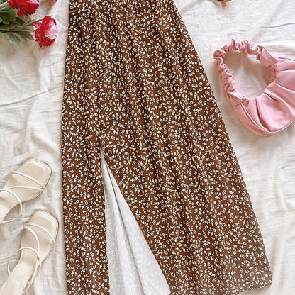 Women's mid-length bohemian style floral slit skirt – Casual elegance for summer