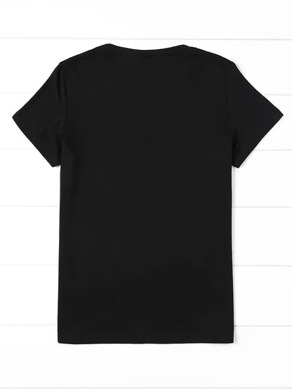 T-shirt Femme Style Décontracté Imprimé Cœur Volant pour Look Estival et Moderne