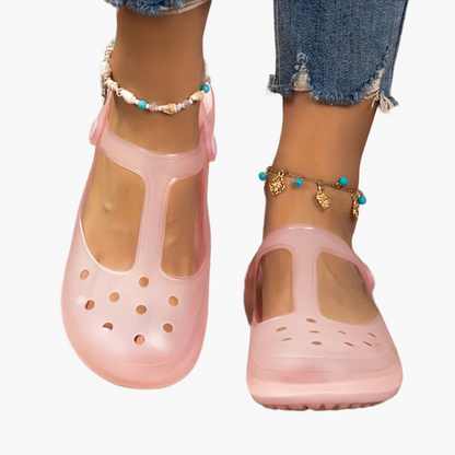 Sandalias cómodas para mujer estilo Mary Jane para actividades de verano - zapatos ligeros con tacón plano
