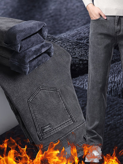 Jean homme gris foncé délavé style décontracté avec 5 poches