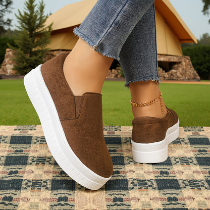 Chaussures femme slip-on plateforme style décontracté élégant pour printemps