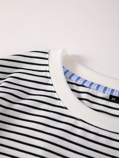 T-shirt à rayures horizontales homme style casual moderne manches courtes