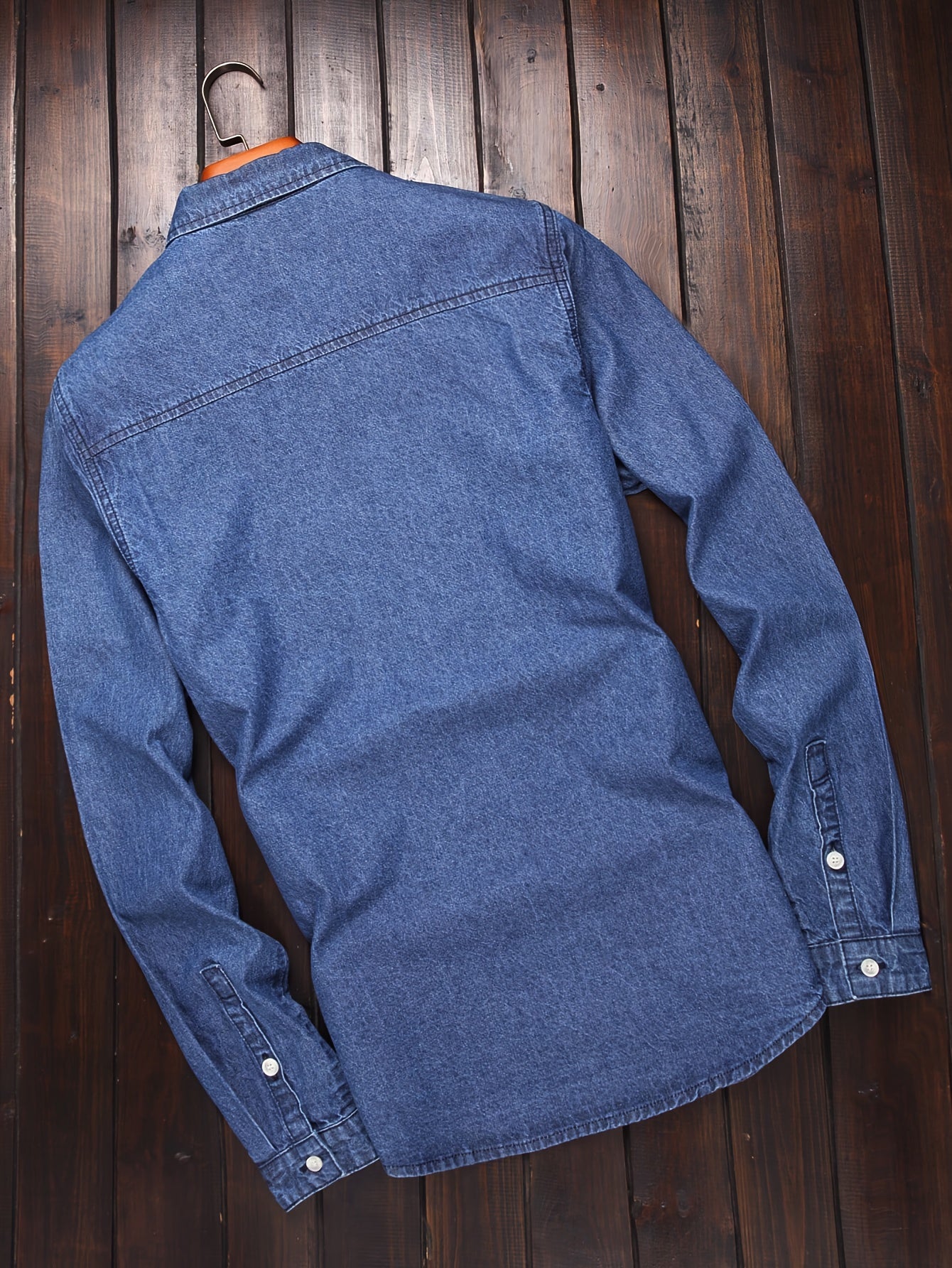 Chemise casual homme à manches longues style denim – Idéale pour le week-end et la mi-saison