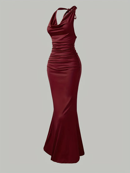 Robe de soirée sirène dos nu femme élégante style bal