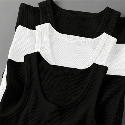 Débardeur côtelé homme style sport pour entraînement et superpositions quotidiennes