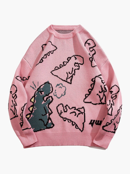 Sudadera casual con estampado de dinosaurio para adolescente masculino – estilo streetwear de moda