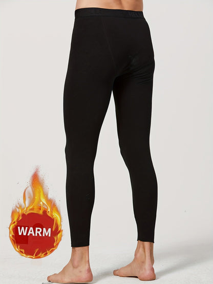 Lot de 3 caleçons longs thermiques pour homme – Bas de sous-vêtement chaud, couleur unie