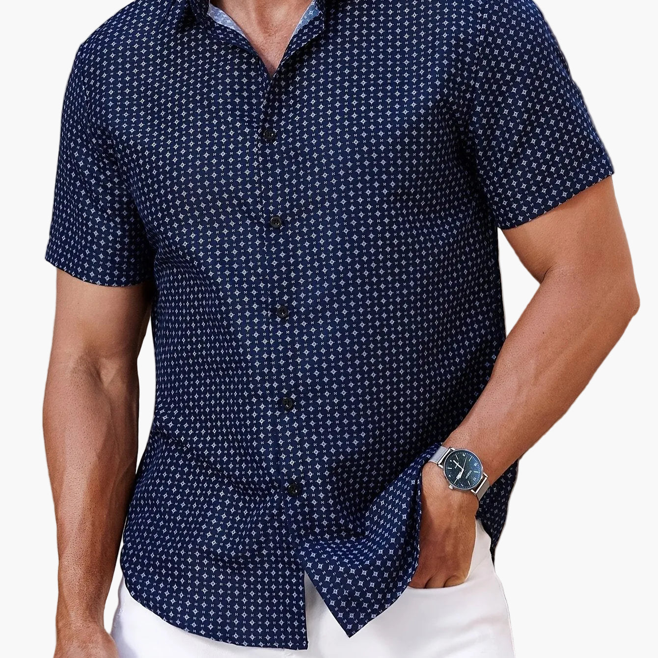 Chemise casual à manches courtes pour homme style urbain élégante