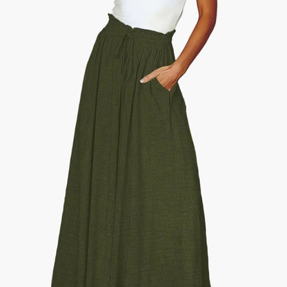 Pantalon large taille haute femme style élégant pour printemps et automne