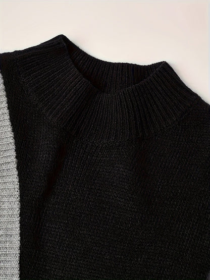 Maglione donna stile elegante con motivo patchwork per uso quotidiano o professionale