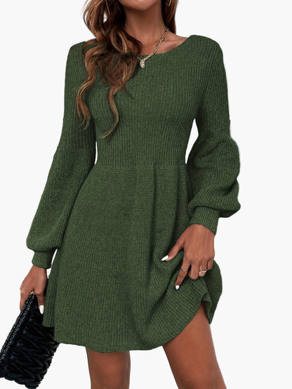 Vestido Suéter Casual para Mujer Estilo Elegante Manga Larga para Otoño y Primavera