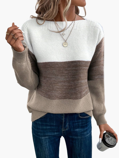 Elegant damepullover i afslappet stil med lange ærmer til efterår/vinter
