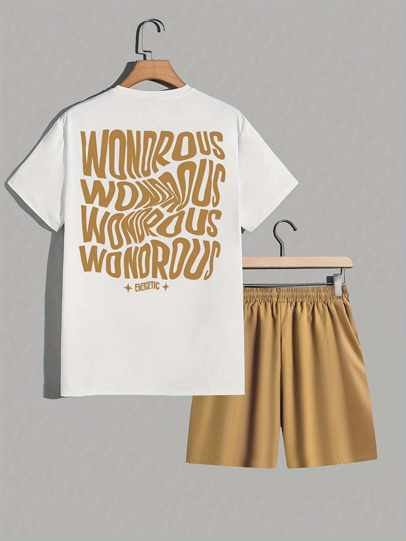 Ensemble streetwear homme t-shirt graphique et short style décontracté tendance