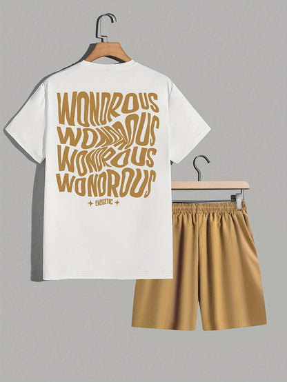 Ensemble streetwear homme t-shirt graphique et short style décontracté tendance